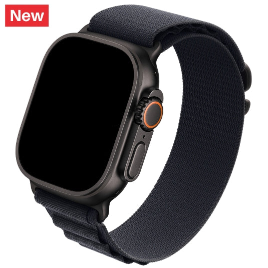 cinturino in nylon nero compatibile per apple watch ultra 49mm