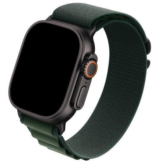 cinturino in nylon verde compatibile per apple watch ultra nero
