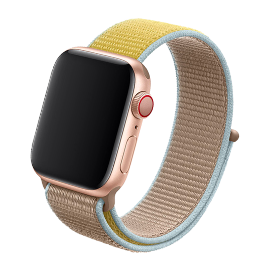 Cinturino Apple Watch in Nylon beige e giallo