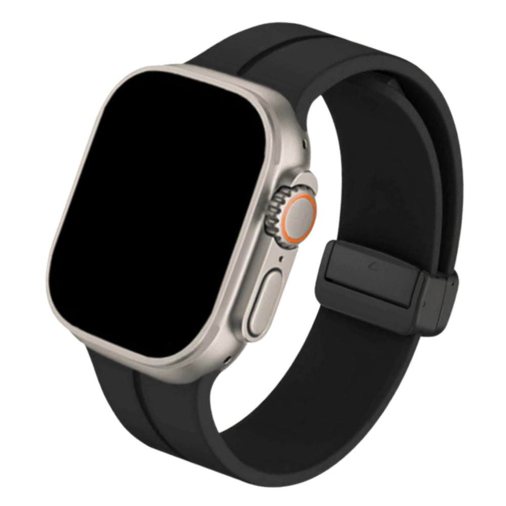 Cinturino Apple Watch in silicone nero con chiusura magnetica