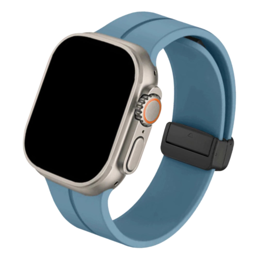Cinturino Apple Watch in silicone blu chiaro con chiusura magnetica