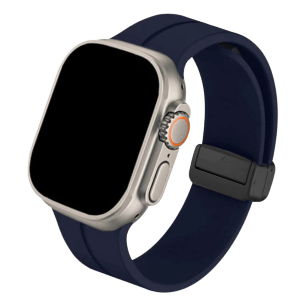 Cinturino Apple Watch in silicone blu notte con chiusura magnetica