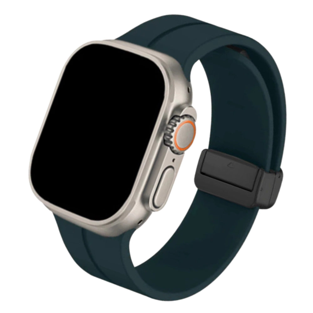 Cinturino Apple Watch in silicone verde pacifico con chiusura magnetica