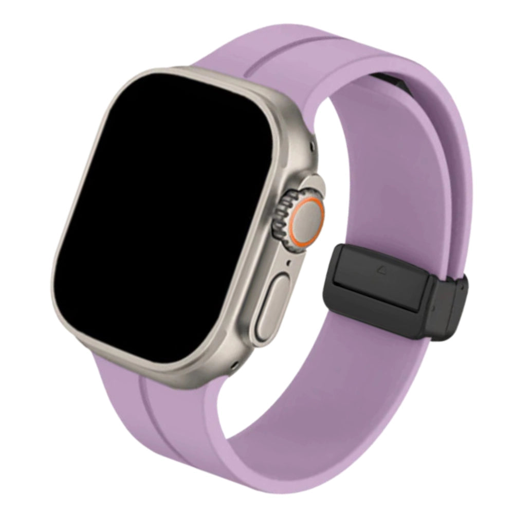Cinturino Apple Watch in silicone viola con chiusura magnetica