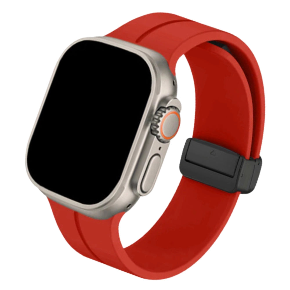 Cinturino Apple Watch in silicone rosso con chiusura magnetica