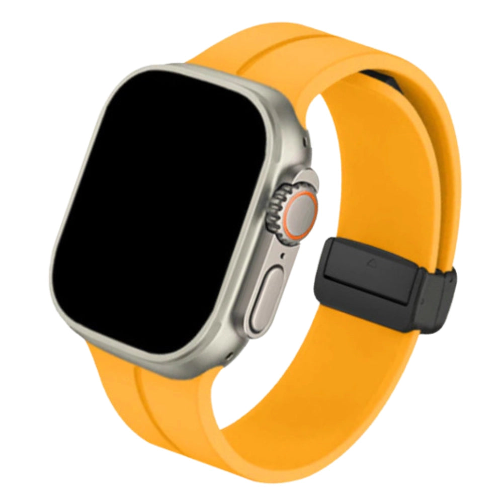 Cinturino Apple Watch in silicone giallo sportivo chiusura magnetica