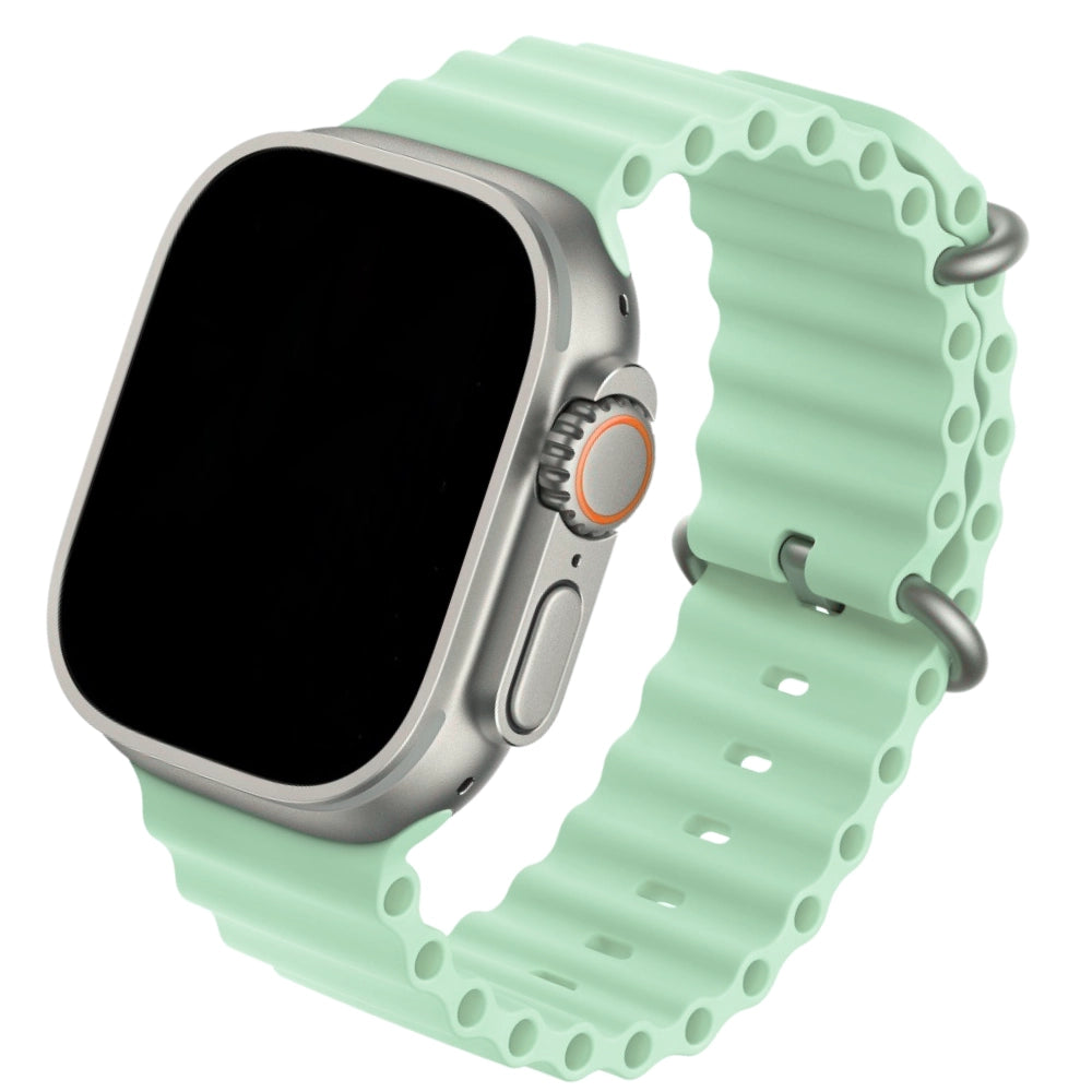cinturino apple watch in silicone verde acqua