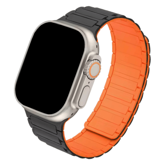 cinturino in silicone magnetico con design a maglie per apple watch