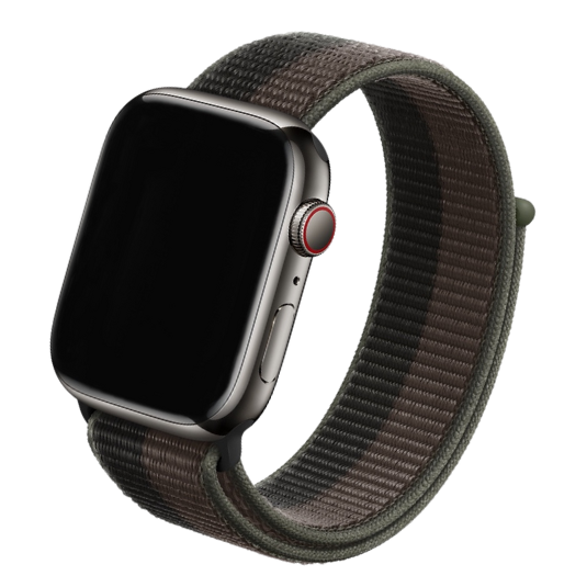 Cinturino Apple Watch in Nylon nero e grigio #Colore_DUO/COLOR Black