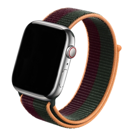 Cinturino Apple Watch in Nylon bicolore nero e verde #Colore_DUO/COLOR Sport