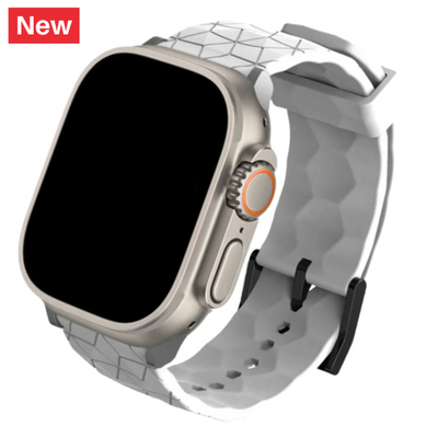 Cinturino Apple Watch in silicone a trama esagonali bianco