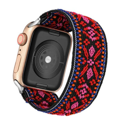 Cinturino Apple Watch in nylon elastico rosso messicano
