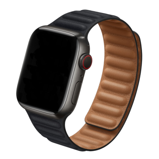 Cinturino Apple Watch in pelle nero con chiusura magnetica
