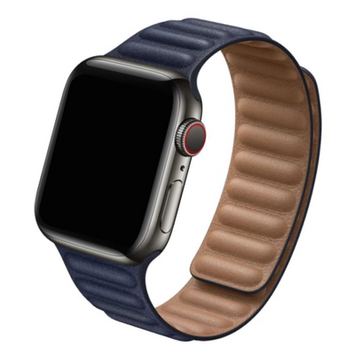 Cinturino Apple Watch in pelle blue con chiusura magnetica