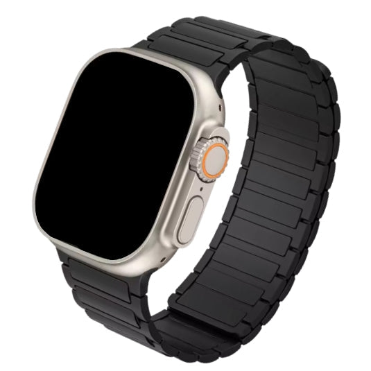 cinturino in silicone magnetico nero per apple watch