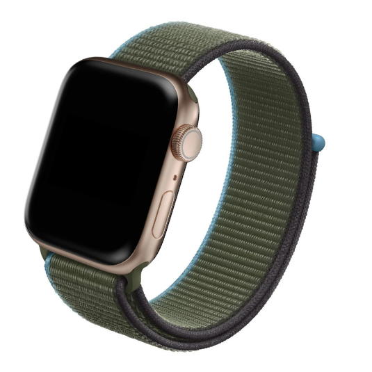 Cinturino Apple Watch in Nylon verde militare e blue #Colore_Military Blue