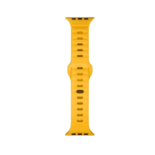 Cinturino Apple Watch in Silicone sportivo giallo sportivo dettaglio