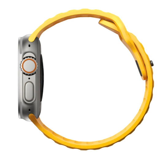 Cinturino Apple Watch in Silicone sportivo traspirante giallo vista lato