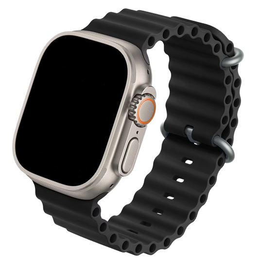 Cinturino Compatibile Cinturino Apple Watch Nero Acciaio Ocean Black