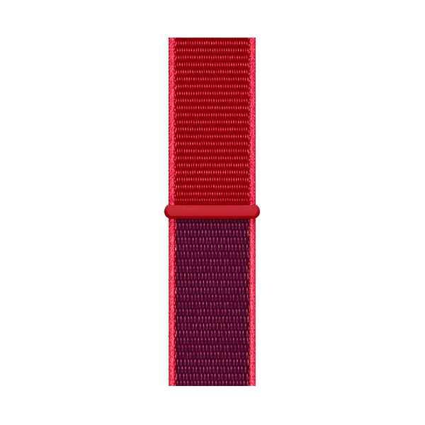 Cinturino Apple Watch in Nylon rosso e viola dettaglio #Colore_Product Red