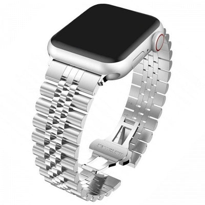 Cinturino Apple Watch in acciaio a maglie jubilee argento