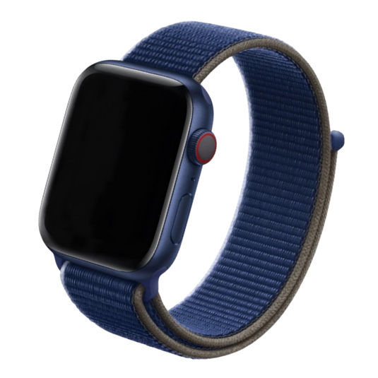 Cinturino Apple Watch in Nylon sport blue e nero #colore_Sport Blue