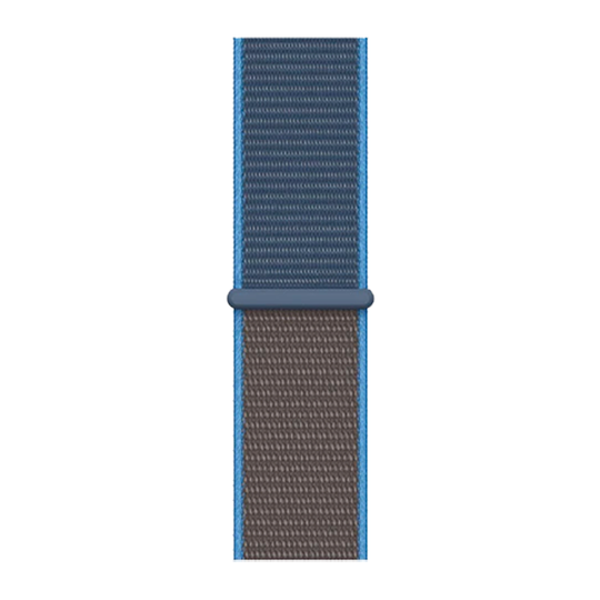 Cinturino Apple Watch in Nylon sport blue e grigio dettaglio