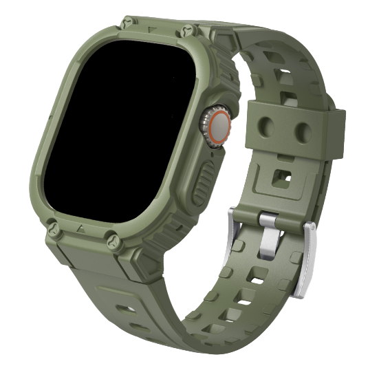 Cinturino Apple Watch Ultra con cover incorporata verde militare