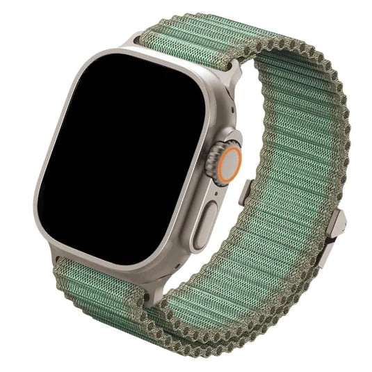 cinturino in nylon tubolare verde militare per apple watch ultra