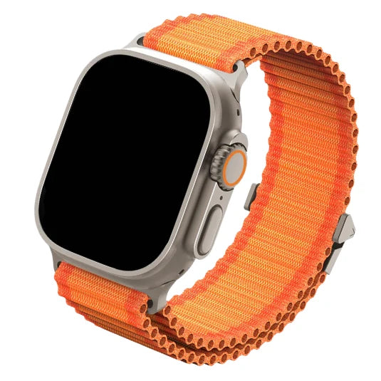cinturino in nylon tubolare arancione per apple watch