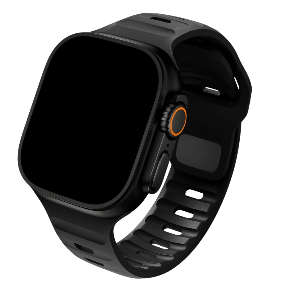 Cinturino Apple Watch in Silicone sportivo Nero compatibile 49mm