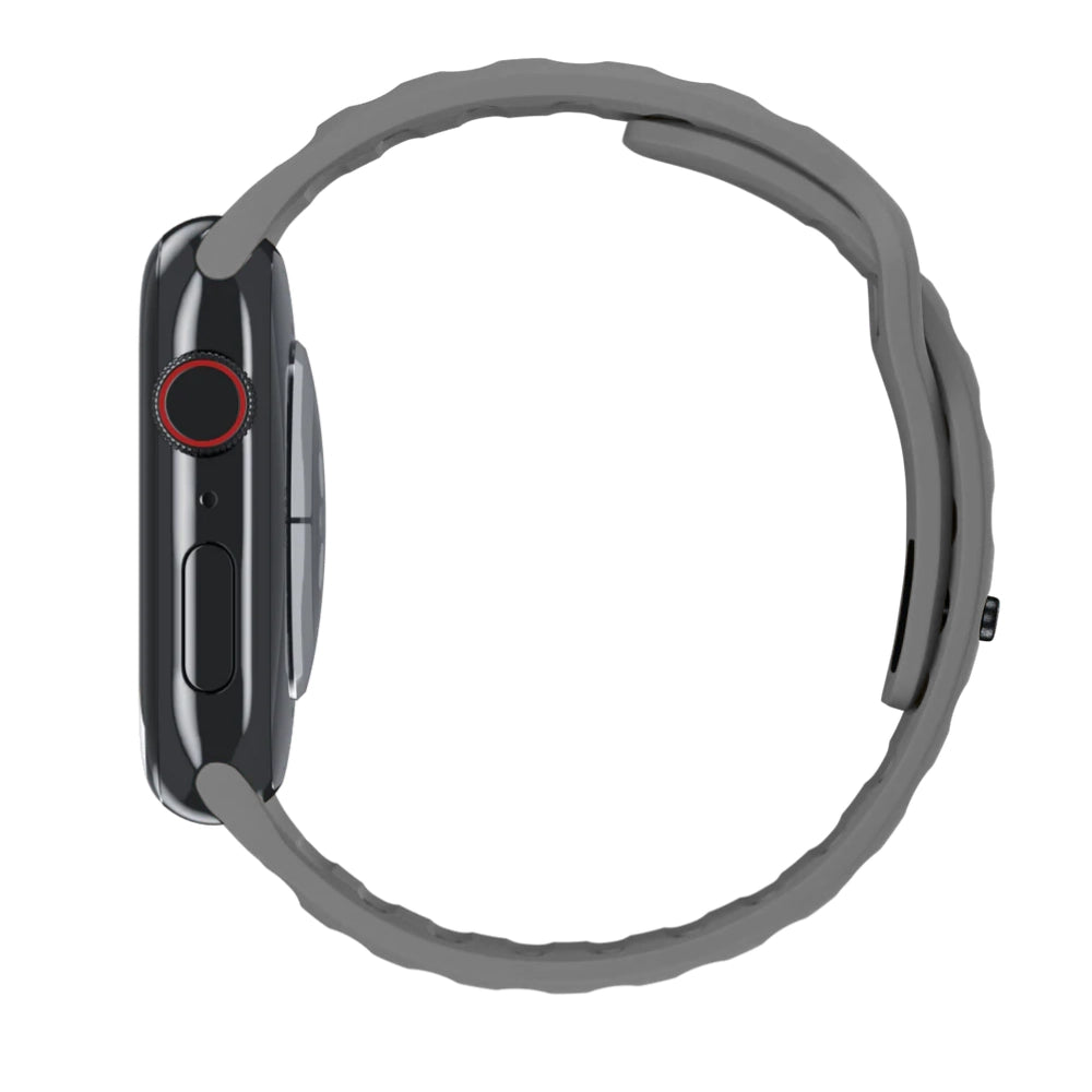 Cinturino Apple Watch 46mm in Silicone sportivo grigio scuro vista laterale