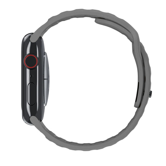 Cinturino Apple Watch 46mm in Silicone sportivo grigio scuro vista laterale