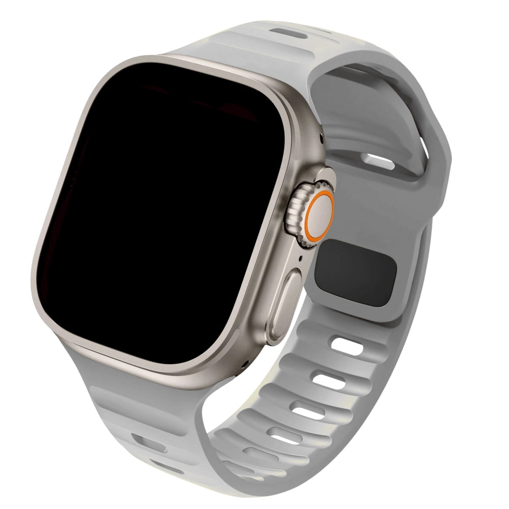 Cinturino Apple Watch in Silicone sportivo grigio chiaro compatibile 49mm