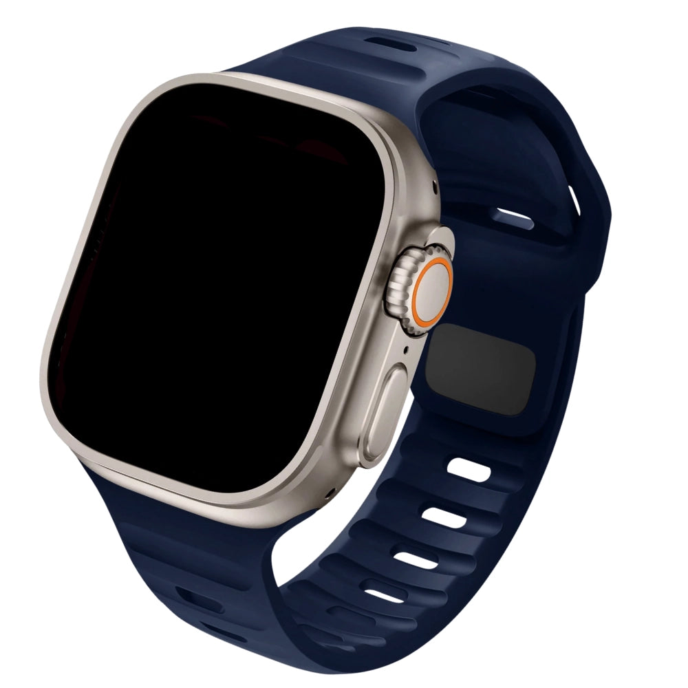 Cinturino Apple Watch in Silicone sportivo blu scuro compatibile 49mm