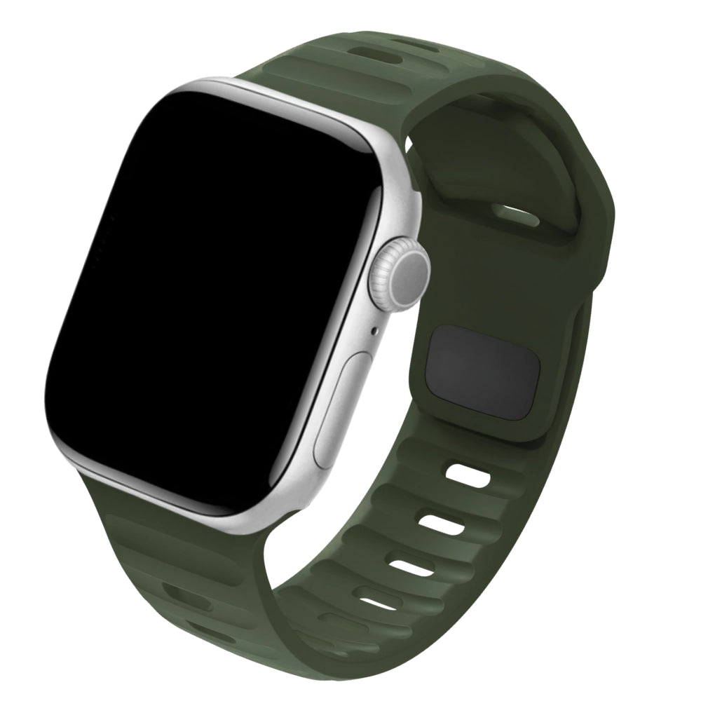 Cinturino Apple Watch in Silicone sportivo verde militare compatibile 46mm