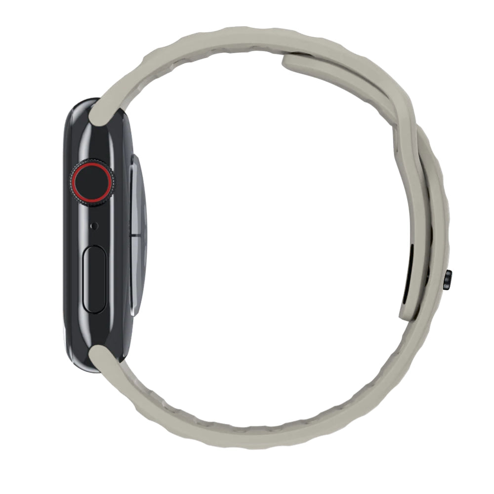 Cinturino Apple Watch in Silicone sportivo Starlight compatibile 46mm vista laterale