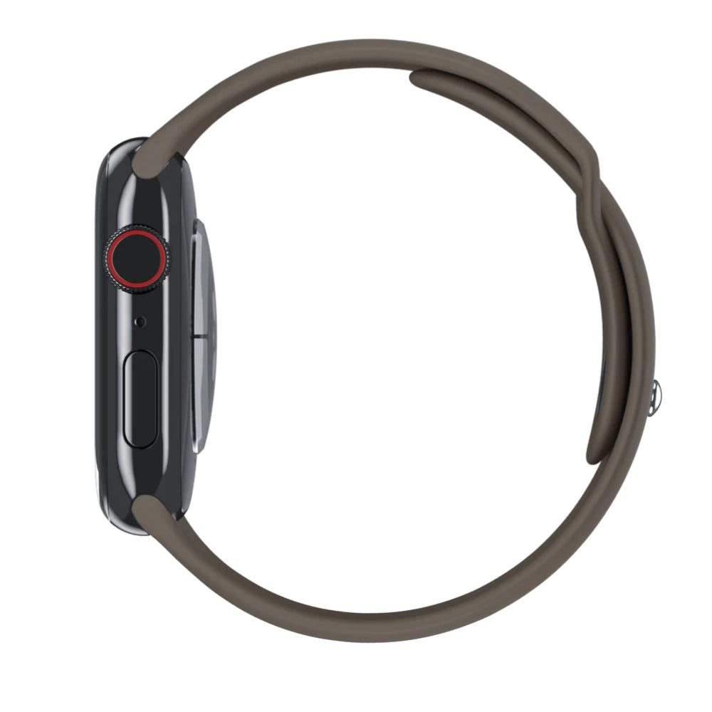 Cinturino Apple Watch in Silicone classico grigio costiero vista lato
