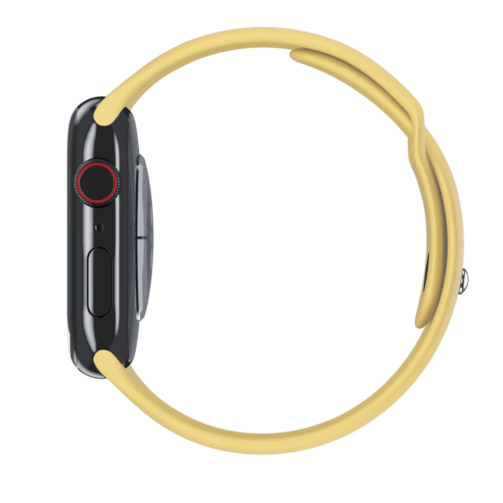 Cinturino Apple Watch in Silicone giallo limone vista lato