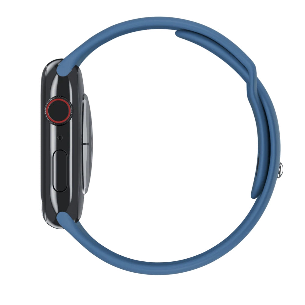 Cinturino Apple Watch in Silicone blue chiaro vista laterale