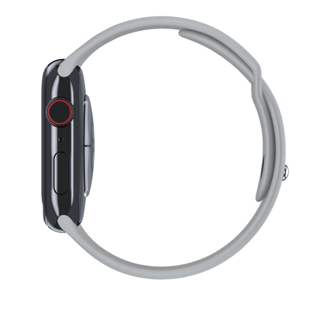 Cinturino Apple Watch in Silicone grigio chiaro vista laterale