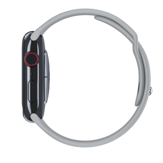 Cinturino Apple Watch in Silicone grigio chiaro vista laterale
