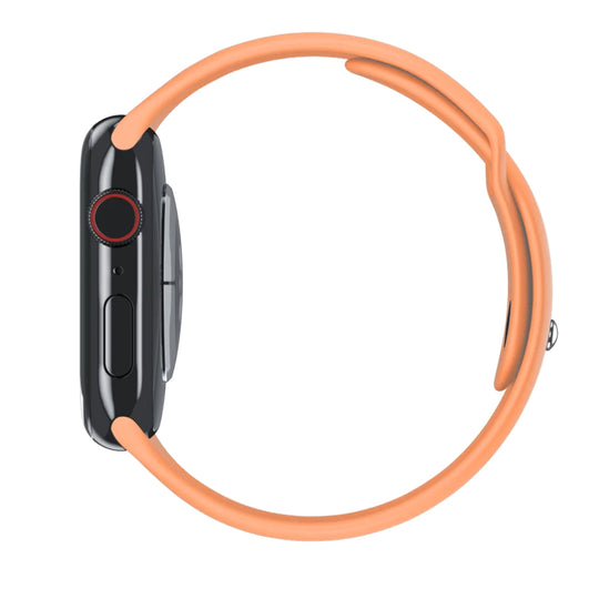 Cinturino Apple Watch in Silicone classico arancione vista laterale