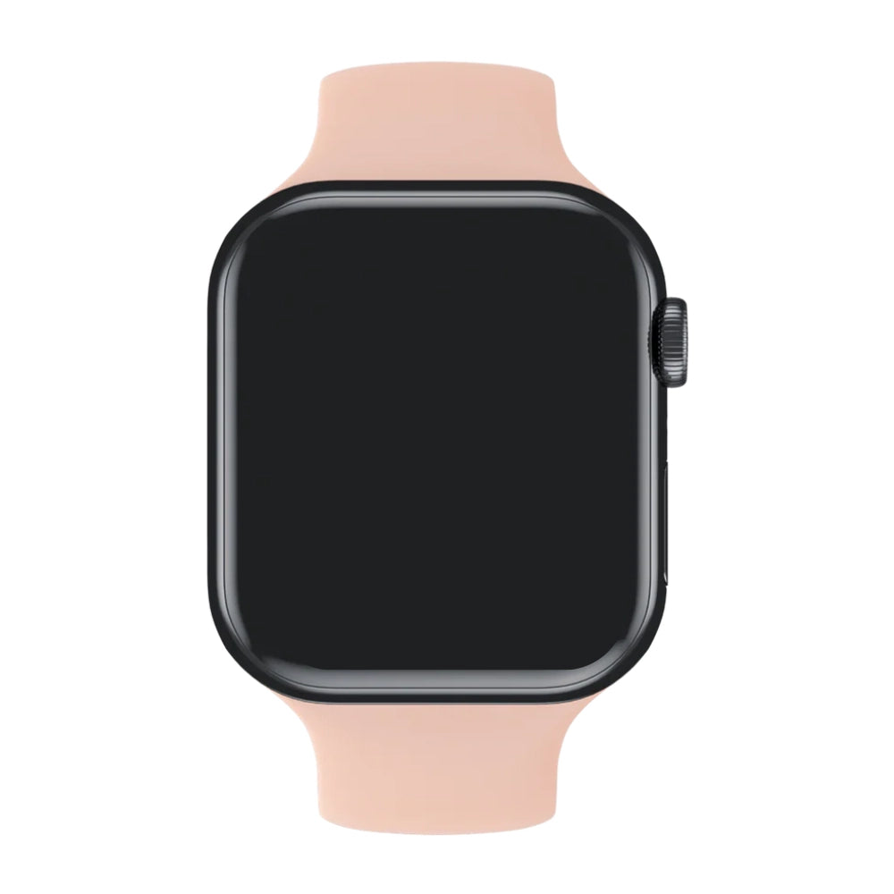 Cinturino Apple Watch in Silicone classico rosa vista frontale