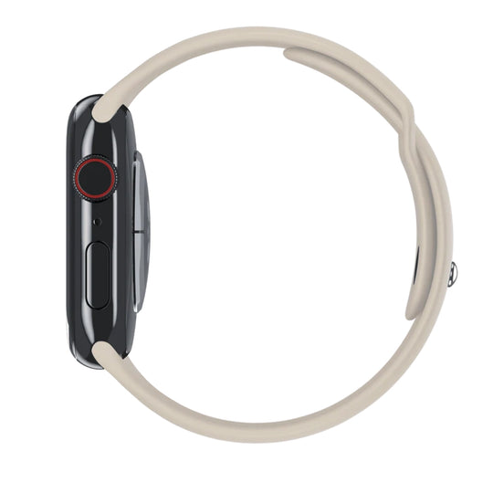 Cinturino Apple Watch in Silicone classico sabbia vista laterale