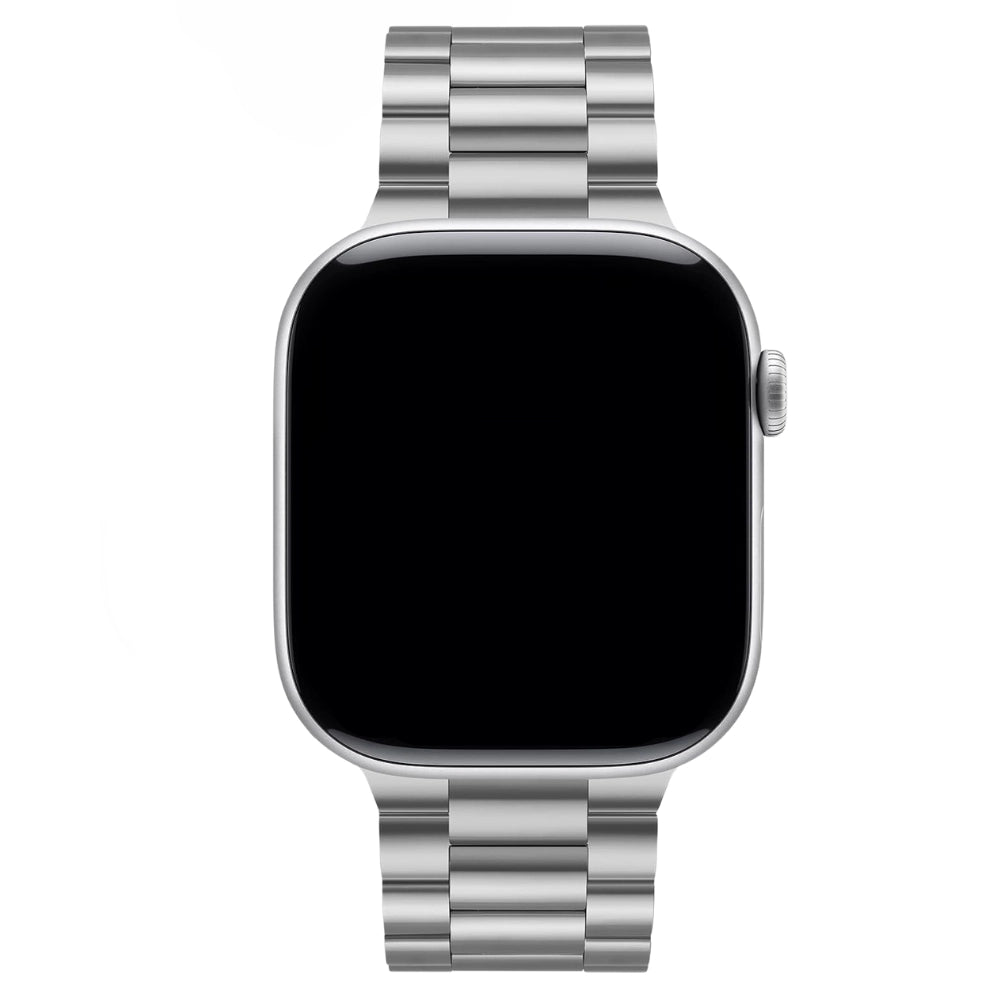 cinturino apple watch acciaio silver vista frontale