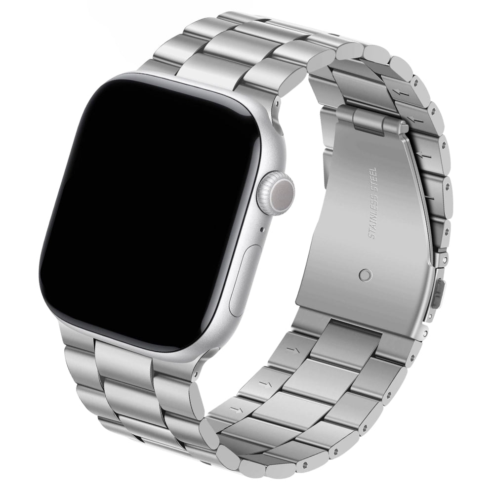 Cinturino Apple Watch in acciaio a maglie colore argento