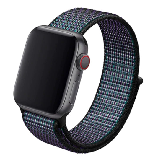 Cinturino Apple Watch in Nylon sport blue e nero #Colore_Hyper Grape