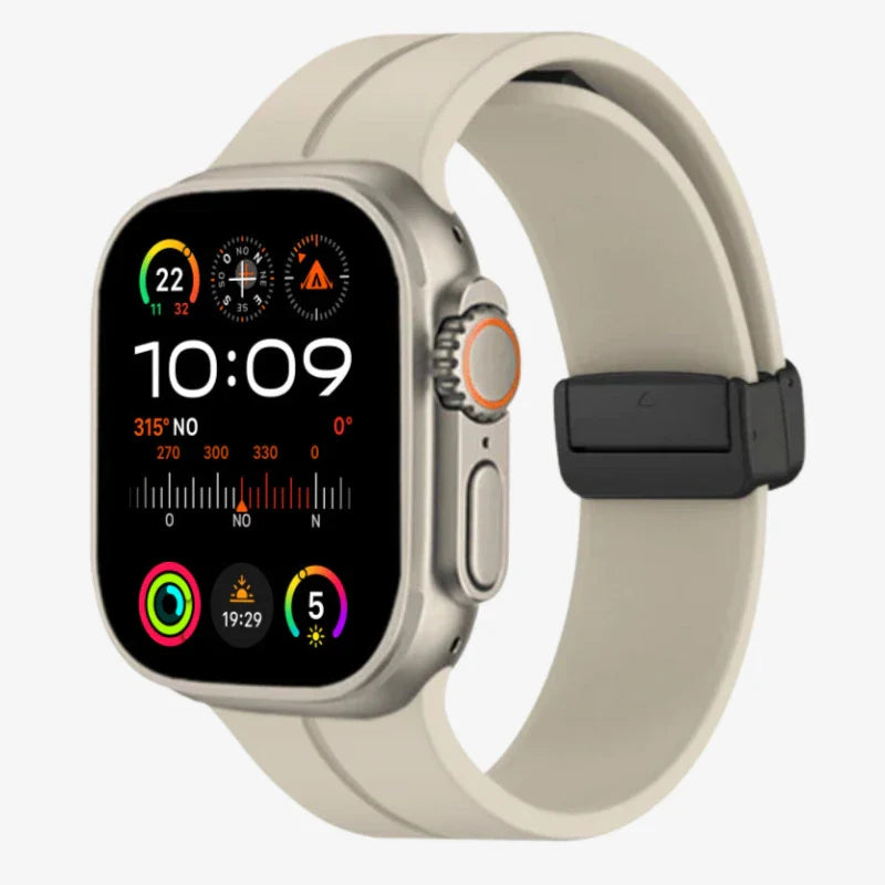 Cinturini in silicone con chiusura magnetica per Apple Watch 42/44/45/46mm, resistenti all'acqua