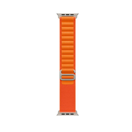 Cinturino Apple Watch in nylon arancione dettaglio